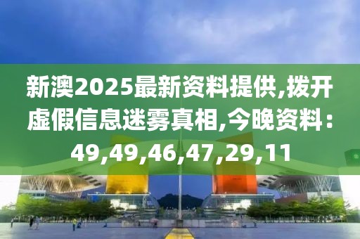 新澳2025最新资料提供,拨开虚假信息迷雾真相,今晚资料：49,49,46,47,29,11