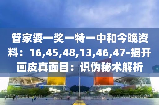 管家婆一奖一特一中和今晚资料：16,45,48,13,46,47-揭开画皮真面目：识伪秘术解析