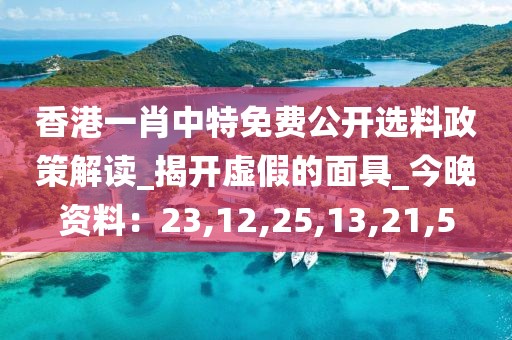 香港一肖中特免费公开选料政策解读_揭开虚假的面具_今晚资料：23,12,25,13,21,5